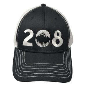 208 Snapback Mesh Back Trucker Hat Black One Size Embroidered Otto